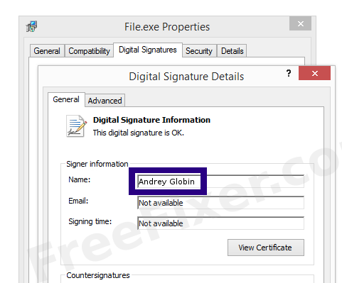 Screenshot of the Andrey Globin certificate